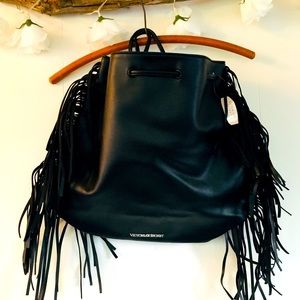 Black Victoria's Secret leather backpack